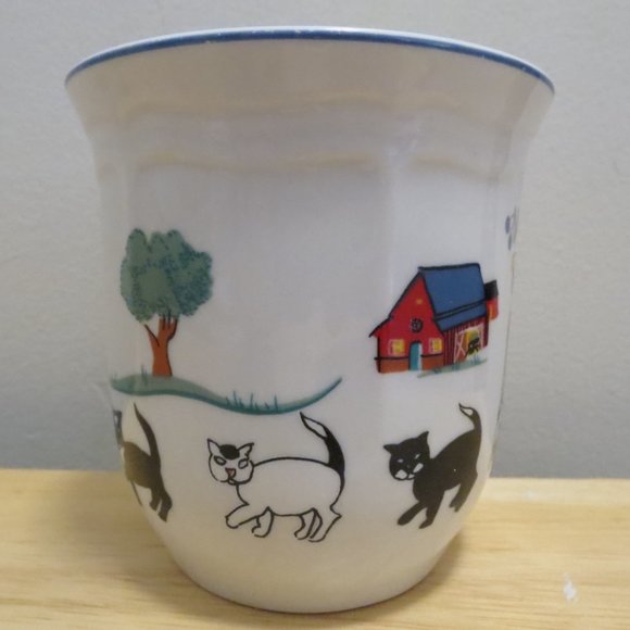 Oneida Genuwine Stoneware Coffee Tea Mugs X3 Farm Friends Theme - Picture 3 of 7